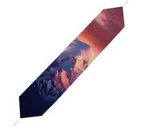 Mount at Sunset Table Runner for Dining Table, Short Plush Runners Washable & Durable Tablerunner Modern Home Decor for Wedding, Kitchen, Holiday 200*33cm