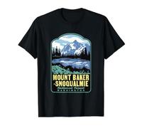 Mount Baker Snoqualmie National Forest Washington Value Graphic T-Shirt, Men, Black, XL