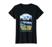 Mount Baker Snoqualmie National Forest Washington Value Graphic T-Shirt, Women, Black, XL
