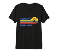 Mount Baker Washington Skiing Skier Ski Retro Sun Vintage Premium T-Shirt