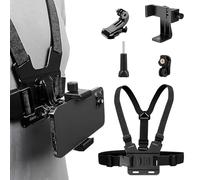 Mount Chest Strap for GoPro 13 12 11 10 9 Max 8 7 6 5, Insta360, DJI Osmo, Action Cameras, Mobile Phones, iphone, Chest Mount Holder for Filming, Harness Strap with Phone Holder Kit Adjustable
