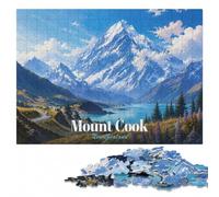 Mount Cook, New Zealand Landscape Art Wooden Adult Puzzle 1000 Pieces | Jigsaw Puzzle Gift - visual matching for a more organised build at your own pace.