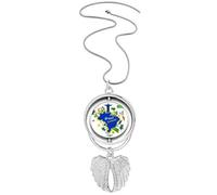 Mount Corcovado Brazil Maps Brazil Carnival Pendant Angel Wings Rotating Necklace Jewelry