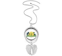 Mount Corcovado Hula Brazil Carnival Pendant Angel Wings Rotating Necklace Jewelry