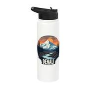 Mount Denali Majestic Snow-Capped Peak Stainless Steel Insulated Water Bottle