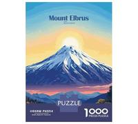 Mount Elbrus, Russia 1000 Piece Jigsaw Puzzle, Historic Square Architecture, Thick Cardboard Pieces for Travel Lovers, Mindful Activity, Paper Board, 38x26cm/1000pcs