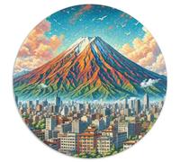 Mount Etna 1000 Pieces Jigsaw Puzzle 12 Years And Up Round Jigsaw Puzzle Difficult Challenge for Adults Family Game Stress Reliever Expert Skill Level 1000pcs (67.5x67.5cm)