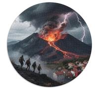 Mount Etna 1000 Pieces Jigsaw Puzzle 12 Years And Up Round Puzzle Impossible Hard Challenging for Adults Family Game Stress Reliever Expert Skill Level 1000pcs (67.5x67.5cm)