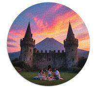 Mount Etna 1000 Pieces Jigsaw Puzzles 12 Years And Up Round Jigsaw Puzzles Fun Challenging Family Game Stress Reliever Expert Skill Level 1000pcs (67.5x67.5cm)