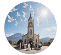 Mount Etna 1000 Pieces Jigsaw Puzzles 12 Years And Up Round Jigsaw Puzzles Fun Challenging Family Game Stress Reliever Expert Skill Level 1000pcs (67.5x67.5cm)