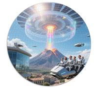 Mount Etna 1000 Pieces Jigsaw Puzzles 12 Years And Up Round Puzzle Fun Challenging Family Game Stress Reliever Expert Skill Level 1000pcs (67.5x67.5cm)