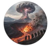 Mount Etna 1000 Pieces Jigsaw Puzzles 12 Years And Up Round Puzzle Unique Challenge Family Game Stress Reliever Expert Skill Level 1000pcs (67.5x67.5cm)