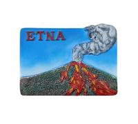 Mount Etna Sicily Island Italy Refrigerator Magnet 3D Travel Souvenir Fridge Decoration Magnetic Sticker Craft Collection