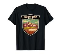 Mount Etna Sicily Landmark Badge Vintage T-Shirt