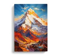 Mount Everest Abstract Art Canvas Print | Gallery Wrapped 30mm Frame Wall Art | 30x20 inches | Ready to Hang | Abstract Picture | Living Room Bedroom Lounge Office