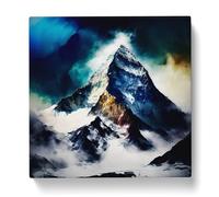Mount Everest Abstract Expressionism Canvas Print for Living Room Bedroom Home Office Décor, Wall Art Picture Ready to Hang, 20x20 Inch (50x50 cm)
