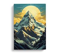 Mount Everest Art Deco Art Canvas Wall Art Print 30x20 Inch