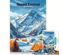 Mount Everest Base Camp 1000 Pieces Jigsaw Puzzles for Teenagers Memory Train Smooth Thick Home Game Birthday Art Gift (38x26cm)