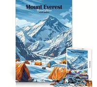 Mount Everest Base Camp 1000 Pieces Jigsaw Puzzles for Teenagers Memory Train Smooth Thick Home Game Birthday Art Gift (38x26cm)