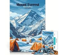 Mount Everest Base Camp 1000 Pieces Jigsaws Adults Puzzles Stress Relief Play Home Fun Hard Challenge Room Decor (38x52cm)