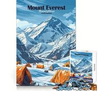 Mount Everest Base Camp 1000 Pieces Jigsaws Adults Puzzles Stress Relief Play Home Fun Hard Challenge Room Decor (38x52cm)