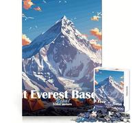 Mount Everest Base Camp Jigsaw Puzzles for Teenagers 1000 Pieces Recall Boost Sharp Cut Real Challenge Wall Art (50x75cm)