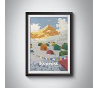 Mount Everest Base Camp Travel Poster A3 11.7x16.5in / Print Only