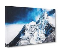 Mount Everest Canvas Print | Gallery Wrapped 30mm Frame Wall Art | 24x16 inches | Ready to Hang | Abstract Picture | Living Room Bedroom Lounge Office