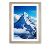 Mount Everest Constructivism Framed Wall Art Print, Ready to Hang Picture for Living Room Bedroom Home Office, Oak A2 (48 x 66 cm)