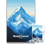 Mount Everest Illustration Jigsaw for Adults1000 Pieces Interactive Learning Fun Activity Heartwarming Memorable Present Size 38x26cm