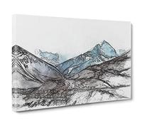 Mount Everest In The Himalayas Canvas Print | Gallery Wrapped 30mm Frame Wall Art | 24x16 inches | Ready to Hang | Abstract Picture | Living Room Bedroom Lounge Office