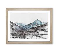 Mount Everest In The Himalayas In Abstract Modern Art Framed Wall Art Print, Ready to Hang Picture for Living Room Bedroom Home Office Décor, Oak A4 (34 x 25 cm)