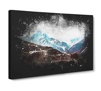 Mount Everest In The Himalayas Paint Splash Canvas Print | Gallery Wrapped 30mm Frame Wall Art | 24x16 inches | Ready to Hang | Modern Picture | Living Room Bedroom Lounge Office