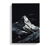 Mount Everest Line Art Canvas Print | Gallery Wrapped 30mm Frame Wall Art | 30x20 inches | Ready to Hang | Minimalist Abstract Picture | Living Room Bedroom Lounge Office