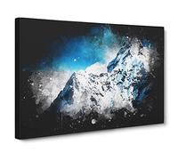 Mount Everest Paint Splash Canvas Print | Gallery Wrapped 30mm Frame Wall Art | 24x16 inches | Ready to Hang | Modern Picture | Living Room Bedroom Lounge Office