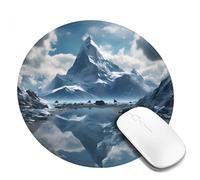 Mount Everest Round 8-inch Non-Slip Rubber Mouse Pad Soft Polyester with Anti-Slip Base Ideal for Office Gaming Home Use Mouse pad