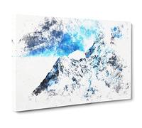 Mount Everest Watercolour Canvas Print | Gallery Wrapped 30mm Frame Wall Art | 24x16 inches | Ready to Hang | Modern Picture | Living Room Bedroom Lounge Office