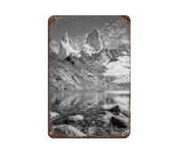 Mount Fitz Roy Black And Tin Sign Vintage Metal Pub Club Cafe Bar Home Wall Art Decoration Poster Retro 8x12inch(20x30cm)