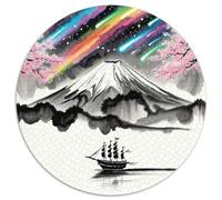 Mount Fuji 1000 Pieces Jigsaws Stress Reliever Difficult Challenge for Adults Kids Challenging sakura Circular Puzzle Family Game Gifts And Gifts 1000pcs (67.5x67.5cm)