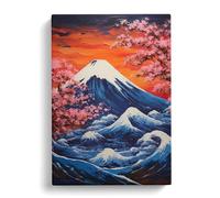 Mount Fuji Abstract Art Canvas Print | Gallery Wrapped 30mm Frame Wall Art | 30x20 inches | Ready to Hang | Abstract Picture | Living Room Bedroom Lounge Office