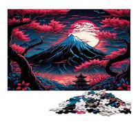 Mount Fuji Adult Jigsaw Puzzles 1000 Pieces Wooden Puzzles Brain Teaser Game for Teenagers, Perfect 50x75CM/19.68x29.52inch