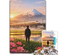 Mount Fuji and Bullet Train Scenery Jigsaw Puzzle for Adults, 1000 Pieces | For adults: Puzzle for Adults - easy-to-see colour differences for piece grouping at home.