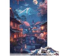 Mount Fuji And Cherry Blossom Jigsaw Puzzles for Adults 500 Jigsaw Puzzles for Adults 500 Piece Puzzle Educational Games Gift Home Decoration 500pcs (52x38cm)