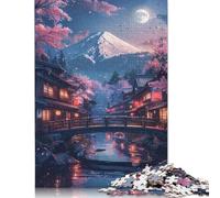 Mount Fuji And Cherry Blossom Puzzle Creative Games Premium Cardboard Jigsaw Puzzle for Women Men Birthday Present 1000pcs (75x50cm)