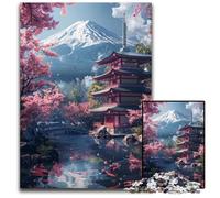 Mount Fuji And The Temple Jigsaw Puzzles 1000 Pieces for Adults Puzzles for Adults Family Fun Activity, Brain Challenge, for Teenager 26X38CM/10.23x14.96inch