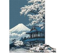Mount Fuji And Traditional Japanese House Puzzle for Adults 500 Pieces Wooden Puzzles for Adults & Teenager Educational Game Challenge Toy 500pcs (52x38cm)