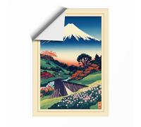Mount Fuji at Harvest Japandi Unframed Wall Art Print A4 (29.7×21cm), Wall Decor for Living Room, Bedroom, Office & Home, Art Gift