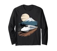 Mount Fuji Bullet Train Shinkansen Japan View Long Sleeve T-Shirt