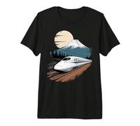 Mount Fuji Bullet Train Shinkansen Japan View Premium T-Shirt