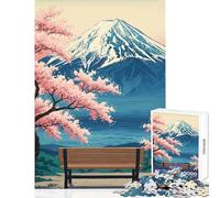 Mount Fuji Cherry Blossom Jigsaw Puzzles for Adults1000 Piece Strengthen Mental Endurance And Stamina Calm Stress Free Playtime (38X26cm)